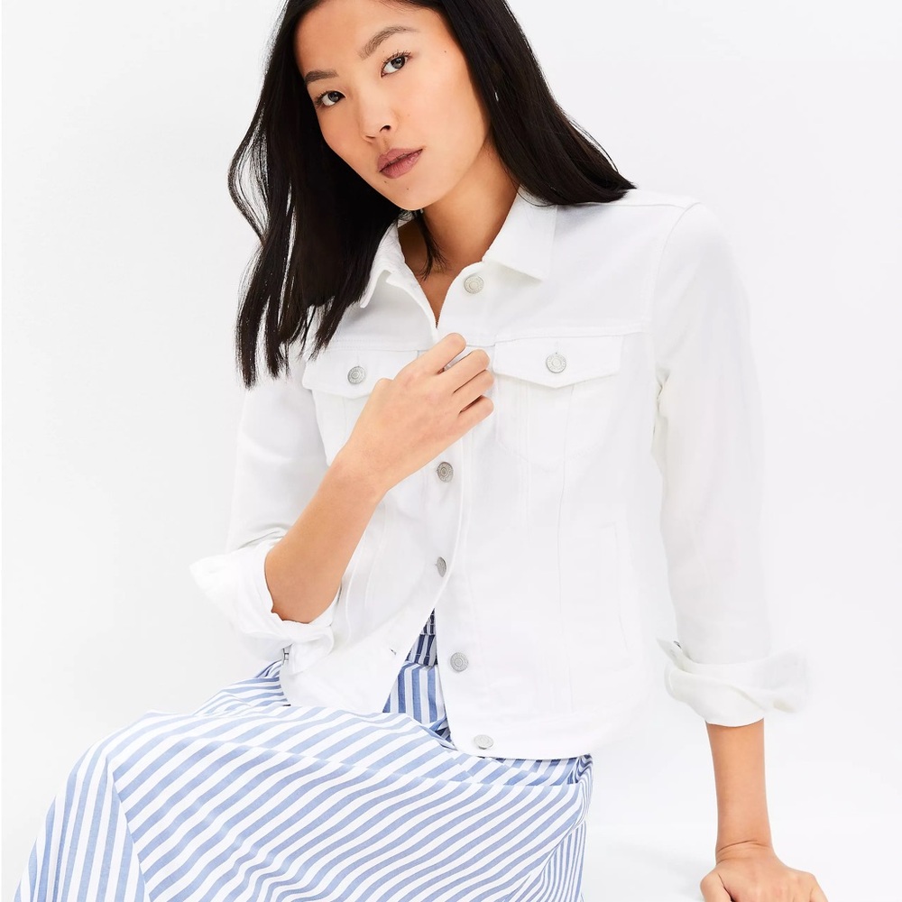 LOFT Crisp White Denim Jacket